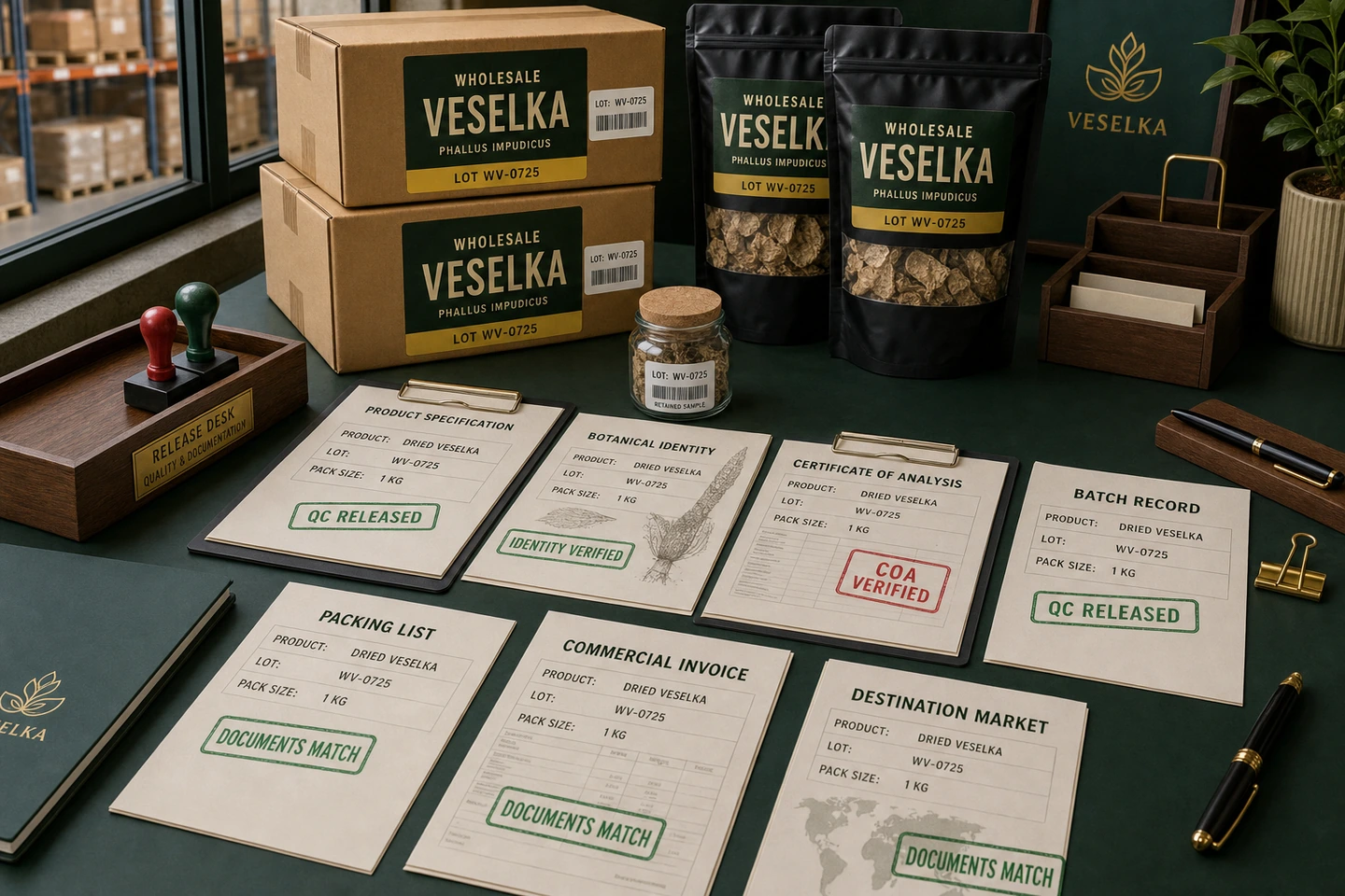 Batch Documentation for a Veselka Wholesale Order - professional Veselka wholesale visual